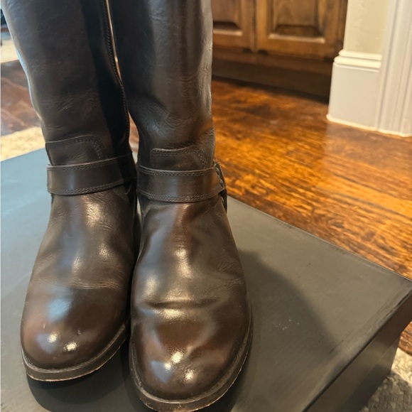Frye Dark Brown Leather Tall Boots - Picture 9 of 12